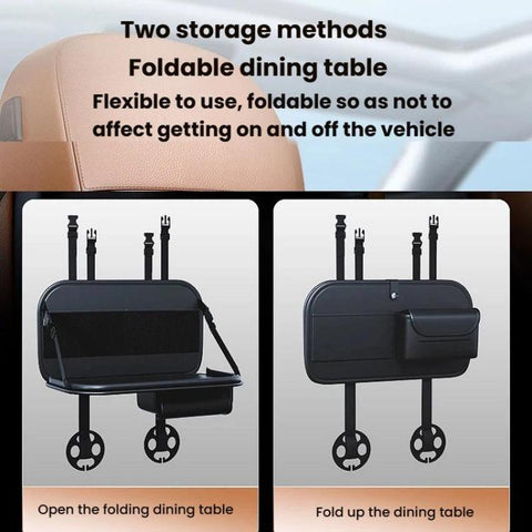 Car Rear Seat Back Storage Bag Large Capacity Foldable Chair Back Storage Pouch, Black