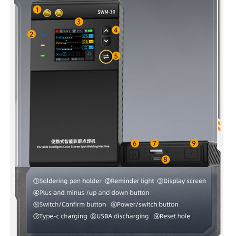 FNIRSI Small Handheld Portable Mobile Phone Lithium Battery Nickel Sheet Spot Welding Machine, SWM-10