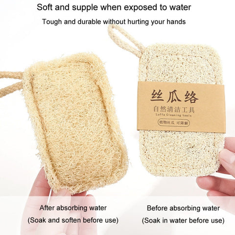 Natural Loofah Dishwashing Brush Dishwashing Tool Loofah Rag Brush, Soft Square, Soft Ellipse, Hard Square, Hard Ellipse