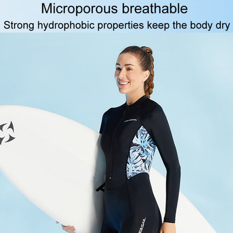 DIVE & SAIL Ladies Summer Thin Wetsuit Breathable Sunscreen Long Sleeve Quick Dry Swimsuit, S, M, L, XL, XXL
