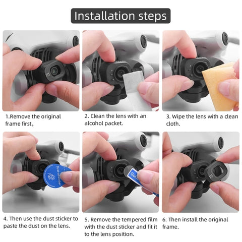 For DJI Mini 4 Pro Sensor / Lens Tempered Film Anti-scratch Protector, 1 Set, 2 Sets