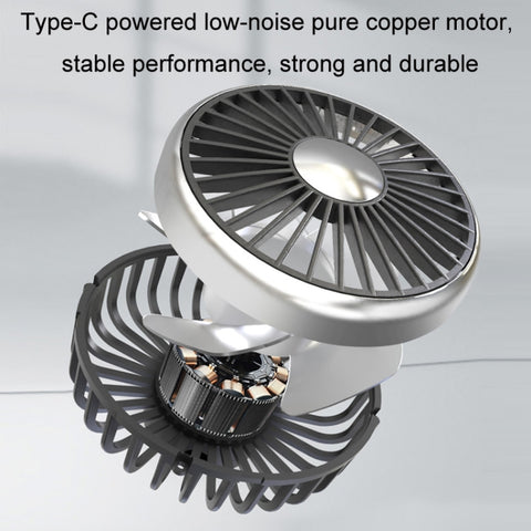 Car Double-head Hose Seat Fan with Light, F310