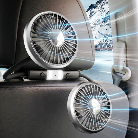Car Double-head Hose Seat Fan with Light, F310