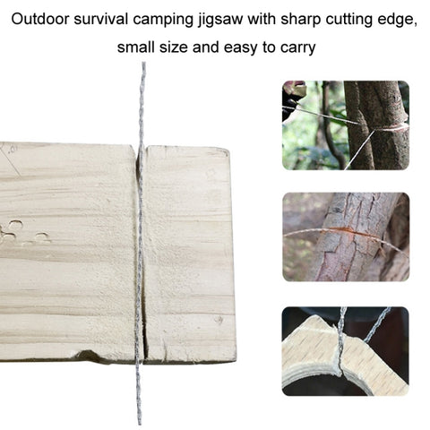Stainless Steel Hand-pulled Wire Saw Rope Outdoor Camping Survival Equipment Saw, Orange 70cm, Black 70cm, Black 63cm, Orange 63cm