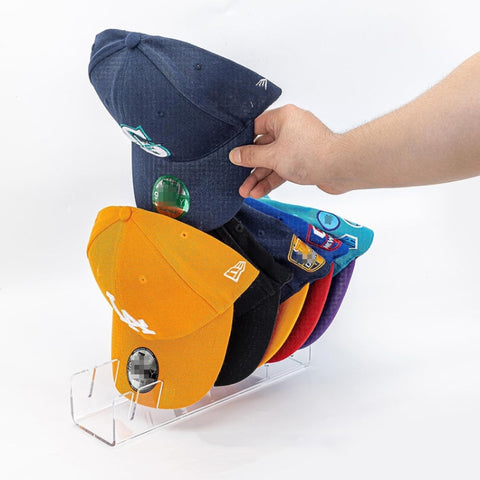 Acrylic Baseball Cap Holder Can Store 7 Baseball Caps, Transparent, Black