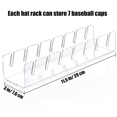 Acrylic Baseball Cap Holder Can Store 7 Baseball Caps, Transparent, Black