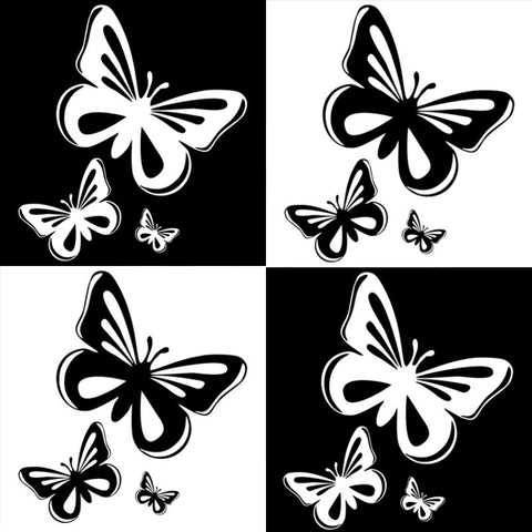 3pcs /Set Butterfly Hollow Car Scratch Decorative Fuel Tank Cap Sticker