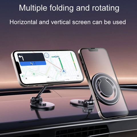 Magnetic Folding Car Phone Holder Rotatable Dashboard Stick-On Navigation Stand, D33