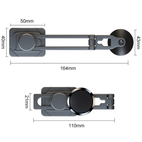 Foldable Suspension Car Phone Holder Magnetic Slide Type Metal Navigation Stand, D31