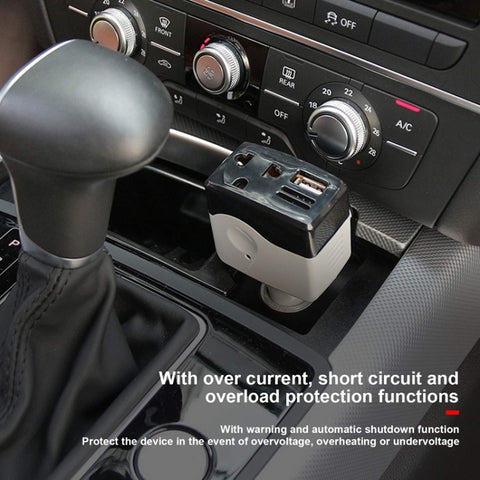 12V/24V To 220V Auto Car Power Converter Adapter With USB Charging Port