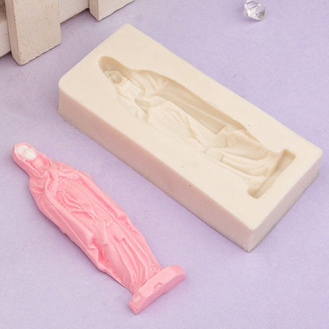 Virgin Mary Fondant Silicone Cake Molds DIY Chocolate Clay Mold Pastry Baking Tool