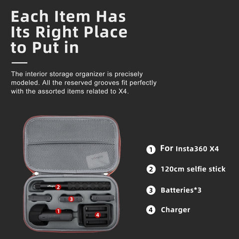 For Insta360 X5 / X4 aMagisn Medium Storage Bag Clutch Bag Protective Case, Medium