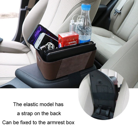 Car Multifunctional Dashboard Armrest Box Water Cup Storage Box, Large Black, Large Brown, Small Black, Small Brown