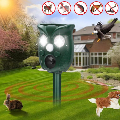 Five-Level Frequency-Adjustable Outdoor Ultrasonic Solar-Powered Animal Repellent, 709