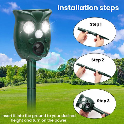 Five-Level Frequency-Adjustable Outdoor Ultrasonic Solar-Powered Animal Repellent, 709