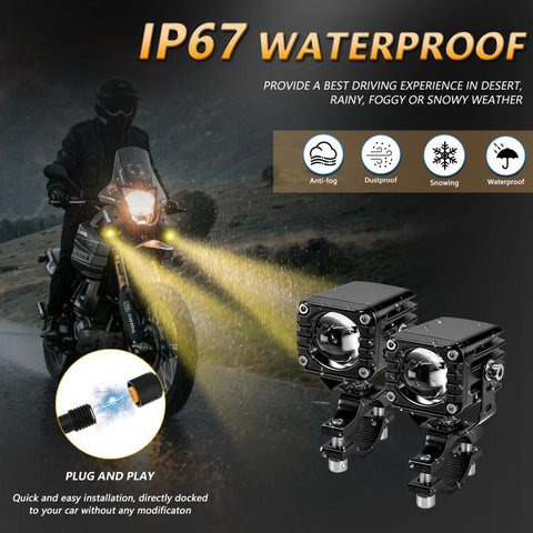 40W Motorcycle Wired Switch Integrated Waterproof Spotlight