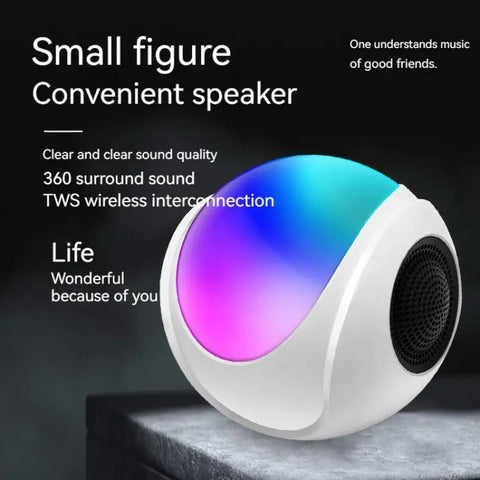SY-688 TWS RGB Colorful Light Mini Card Bluetooth Speaker, SY-688 White