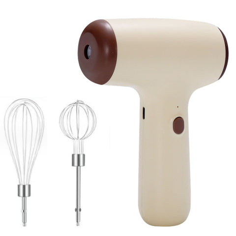 Wireless Mini Handheld Multi-Function Electric Stirring Mixer, Single Stick Khaki, Single Stick Beige, Double Stick Khaki, Double Stick Beige