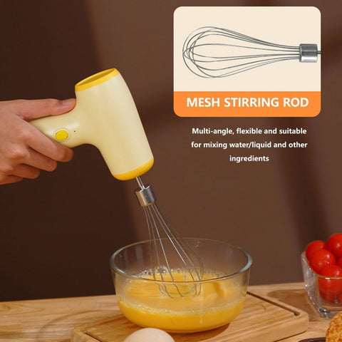 Wireless Mini Handheld Multi-Function Electric Stirring Mixer, Single Stick Khaki, Single Stick Beige, Double Stick Khaki, Double Stick Beige