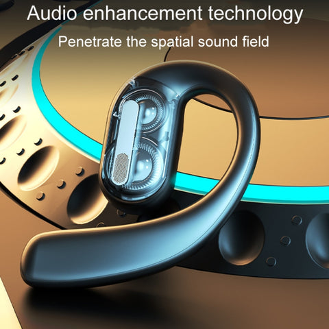 LX09 Single Ear Dual Speaker Stereo OWS On-Ear Bluetooth Earphone