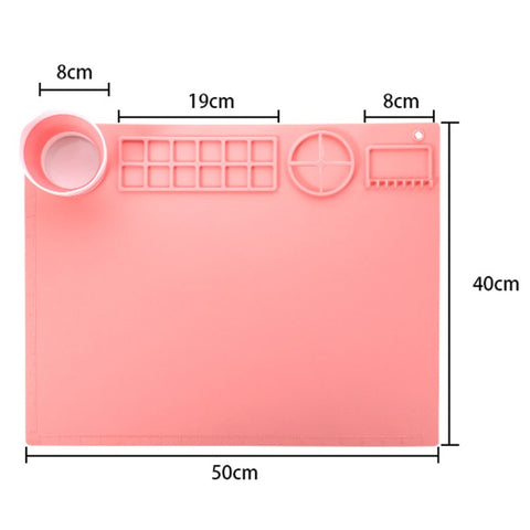 50x40cm Silicone Double Bowl Painting Pad Graffiti Oil Painting Mat Erasable and Washable Silicone Pad