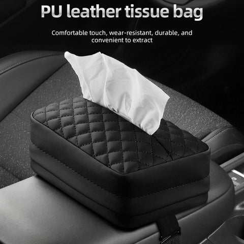 Car Sun Visor Armrest Box Back Hanging Tissue Box, Black, Beige, Brown