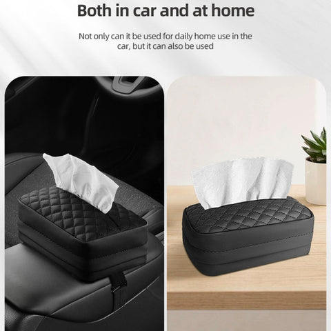 Car Sun Visor Armrest Box Back Hanging Tissue Box, Black, Beige, Brown