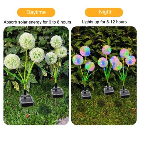 Dandelion Lawn Ground Plug Light Decoration Outdoor Solar LED Garden Lights, 3 Head