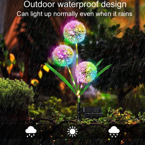 Dandelion Lawn Ground Plug Light Decoration Outdoor Solar LED Garden Lights, 3 Head