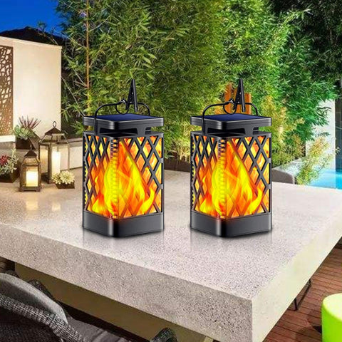 Skeleton Diamond Simulation Flame Lights Outdoor Solar LED Garden Light, 0.6W