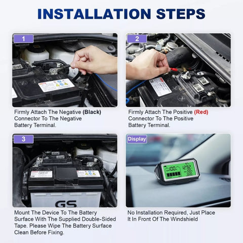 ANCEL 12V LED Car Battery Tester SOH/SOC Rechargeable Battery Analysis Tool, BM200 PRO