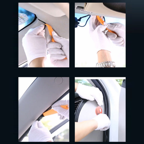10pcs Driving Recorder Hidden Wire Car Audio Disassembly Assembly Tool, Orange, Black