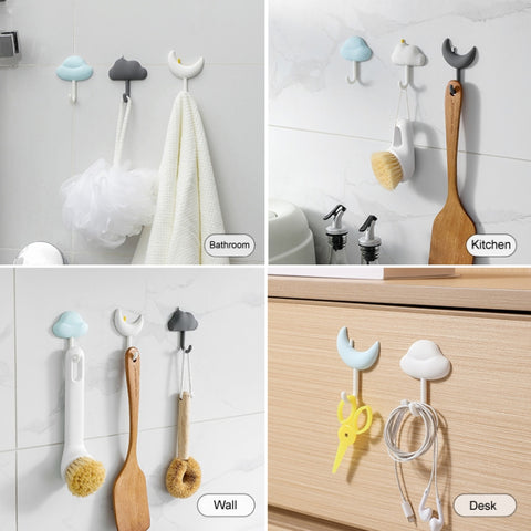 3pcs /Set Household Wall Hanging Hooks Dormitory Non-Marking Punch-Free Adhesive Hooks
