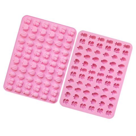 66 Grids Fruit Silicone Fudge Molds Mini Candy Molds, 66 Grids Fruit