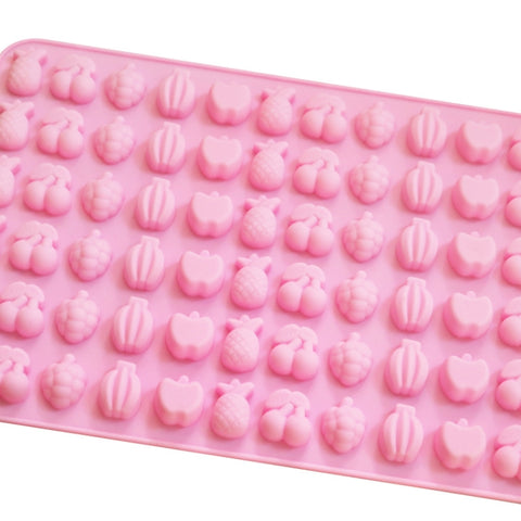 66 Grids Fruit Silicone Fudge Molds Mini Candy Molds, 66 Grids Fruit