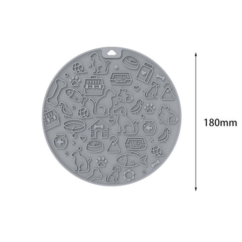 7 Inch Pet Licking Mat with Suction Cups Non-Slip Slow Feeding Mat for Dogs & Cats, Grey, Mint Color, Blue