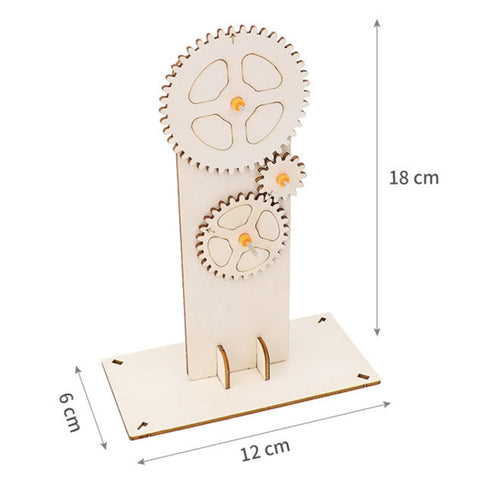Gear Triple Action Physics Experiment Variable Speed Transmission Material Kit Kids Puzzle Toy, Gear Triple Action