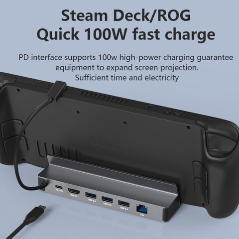 For Steam Deck/ROG Blueendless DS601 Type-C Game Console Base HUB Docking Station, 6-in-1 DS601