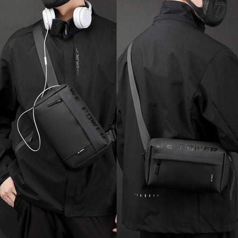 WEPOWER Men Casual Single Shoulder Crossbody Bag Functional Style Chest Bag