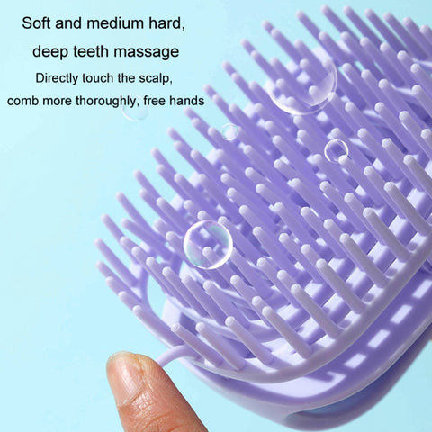Silicone Shampoo Brush Clean Scalp Massage Brush Wet And Dry Handheld Shampoo Comb