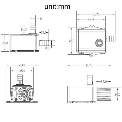 DC12V Micro Brushless Cold Water Circulating Fountain Water Pump, QR50C
