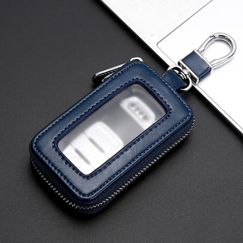 Car Remote Control Universal Visible Zipper Key Case, Royal Blue, Claret, Yellow, Black