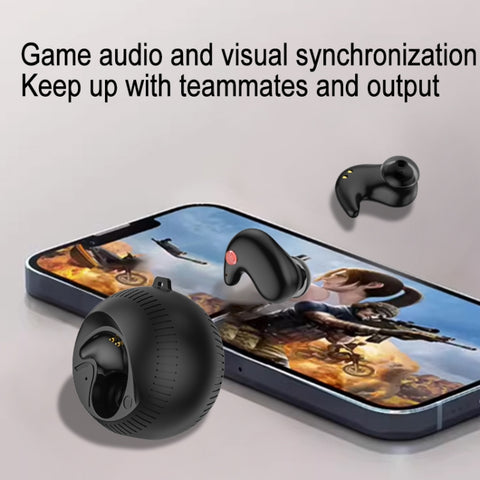 In-Ear Small Coconut Ball Stereo Bluetooth Earphones With Charging Compartment