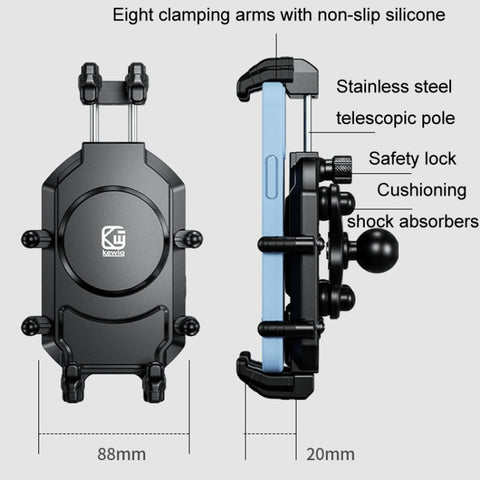Kewig Motorcycle Octopus Holder Anti-Theft Motorcycle Cell Phone Mounts, M26-C1, M26-C2, M26-C3, M26-C4, M26-C5, M26-C6, M26-C7, M26-C8