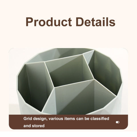 Desktop Rotating Pen Holder Large Capacity Stationery Storage Box Makeup Brush Storage Bucket