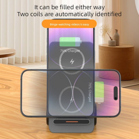 T20S 3-In-1 15W Small Forklift-Shaped Desktop Wireless Charger With LED Atmosphere Light