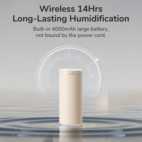 JisuLife HU16 Desktop Dual Mist Ports Humidifier, Brown Rechargeable, White Rechargeable, White Plug-in, Brown Plug-in