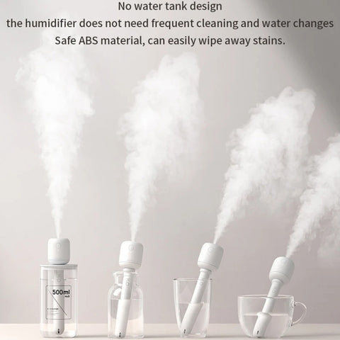 JisuLife JB07 Wireless High Mist Portable Humidifier, No Water Tank, White 1100mAh, White 2200mAh