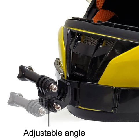 TUYU Motorcycle Integrated Hinged Helmet Chin Sports Camera Mounting Bracket, With 2 Stickers, With 4 Stickers