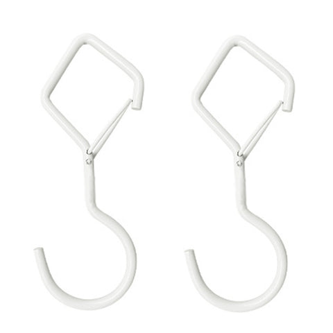 2pcs Household S Hooks For Hanging Metal Windproof Hooks With Safety Buckle, Black, White